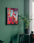 Red Teal Marble Burst Print – Digital Art Lahore