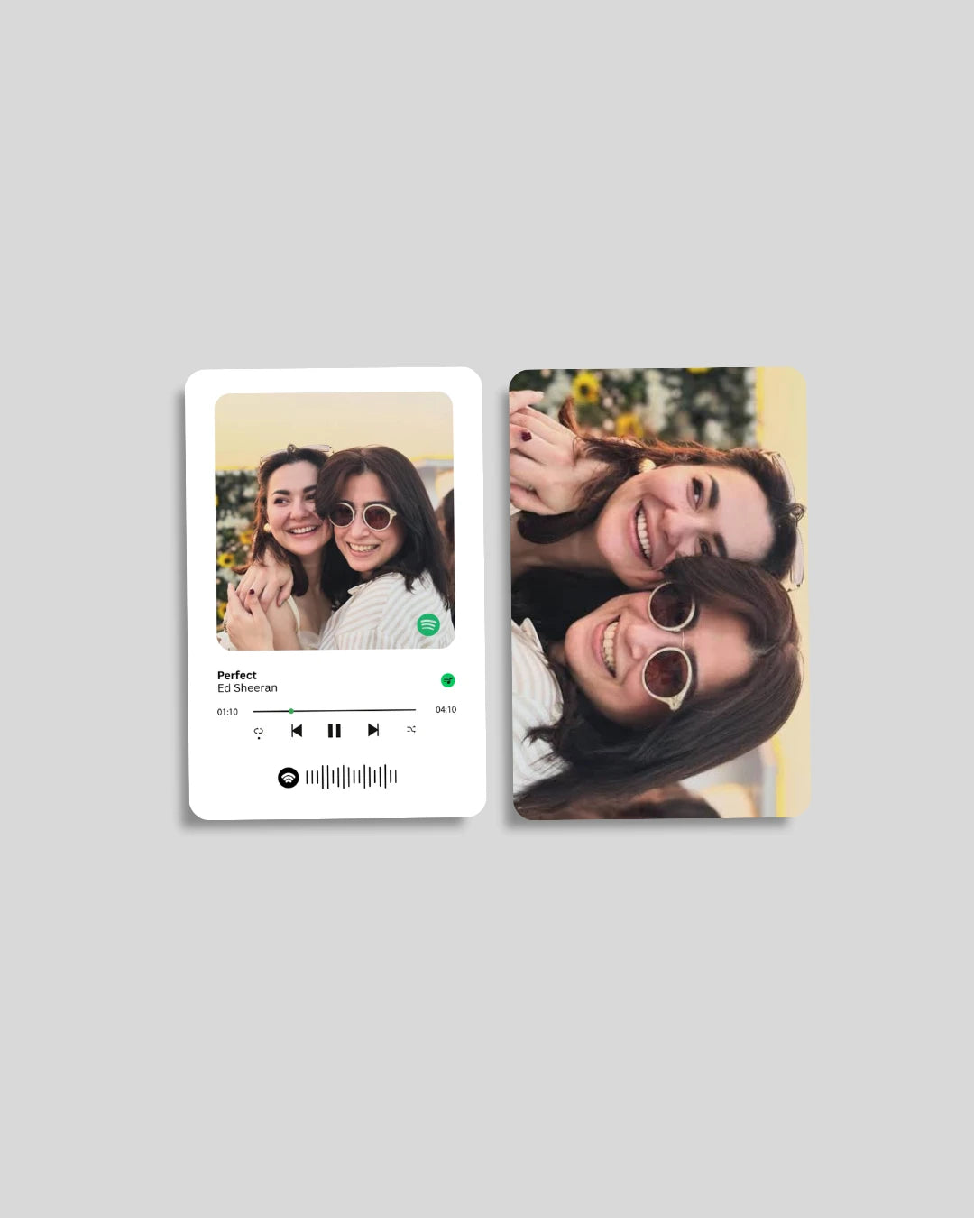 Custom Spotify code wallet card with couple photo — music gift, Pakistan