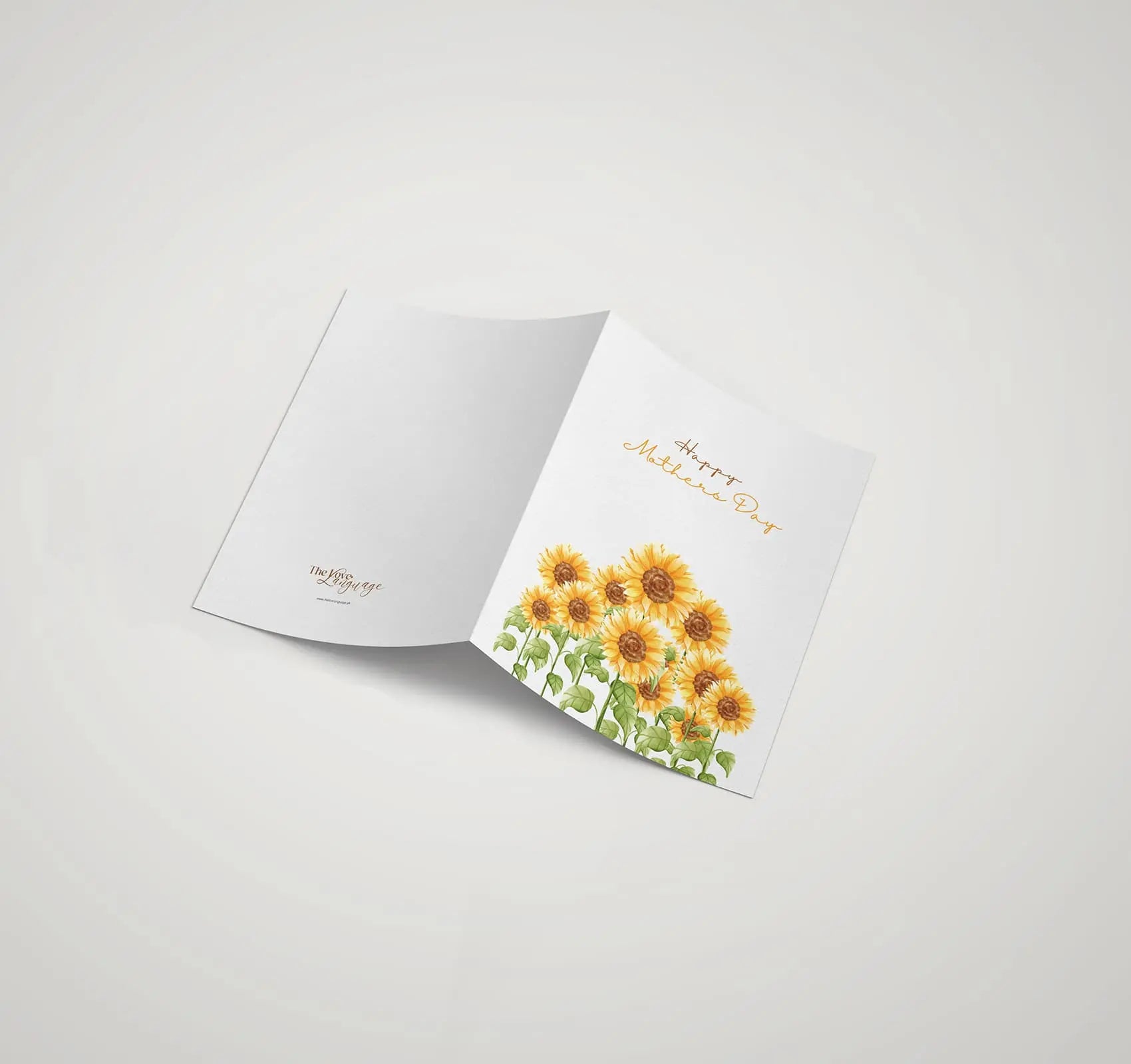Tall sunflower field printed Happy Mother's Day greeting card for Mama by The Love Language Pakistan