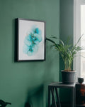 Teal Gold Alcohol Ink Floral Print – Digital Art Lahore