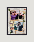 Vintage scrapbook style personalised photo frame with torn edges and botanical details Mother's Day gift by The Love Language Pakistan
