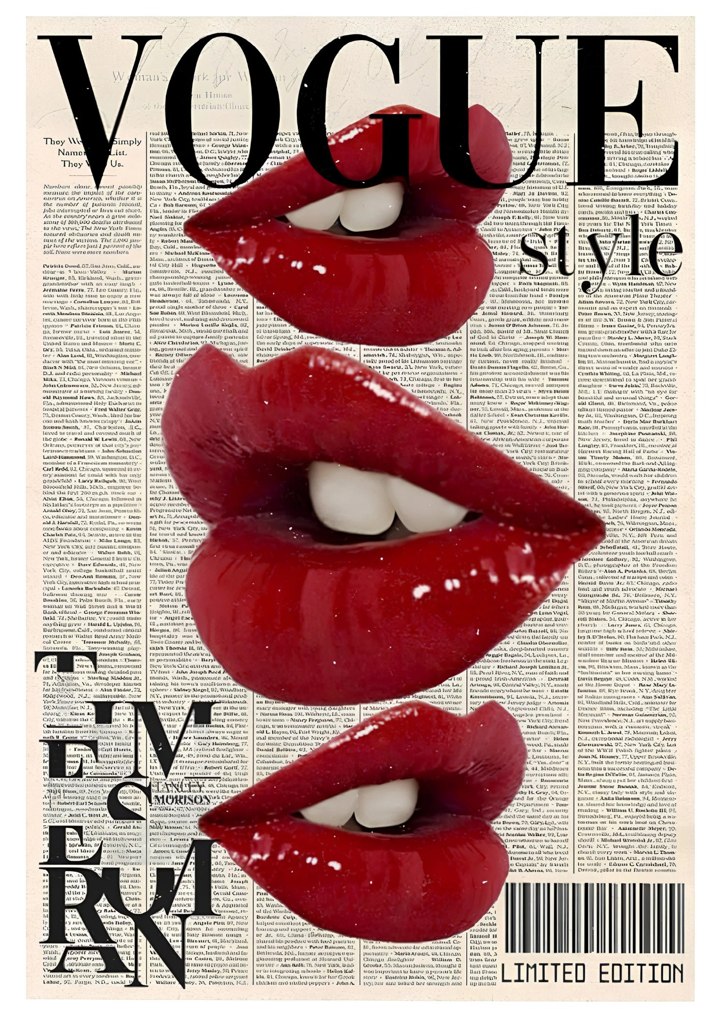 Vogue Lips Poster – Aesthetic Room Decor, Pakistan