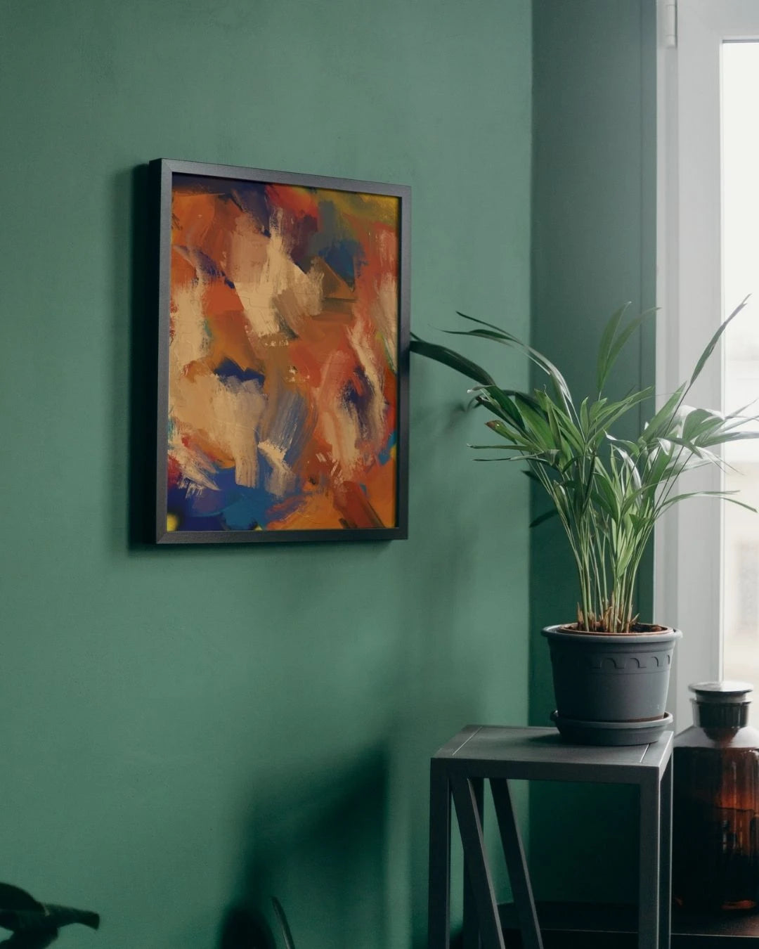 Warm Rust Abstract Brushstroke Print – Digital Art Lahore
