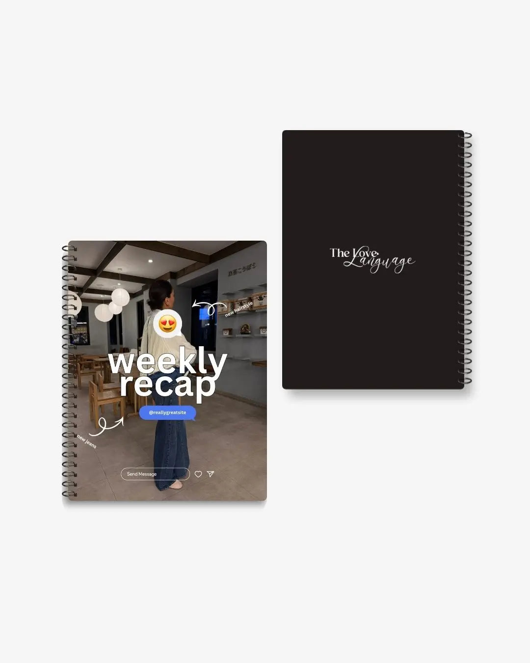 weekly recap instagram story aesthetic spiral notebook gift for content creators Pakistan – thelovelanguage.pk